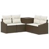 vidaXL Ensemble de Canap&eacute;s 5 pc Marron et cr&egrave;me blanche