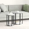 vidaXL Ensemble de tables d'appoint avec &eacute;tag&egrave;re 2 pcs Gris
