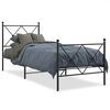 vidaXL Cadre de lit métal sans matelas avec pied de lit noir 80x200 cm
