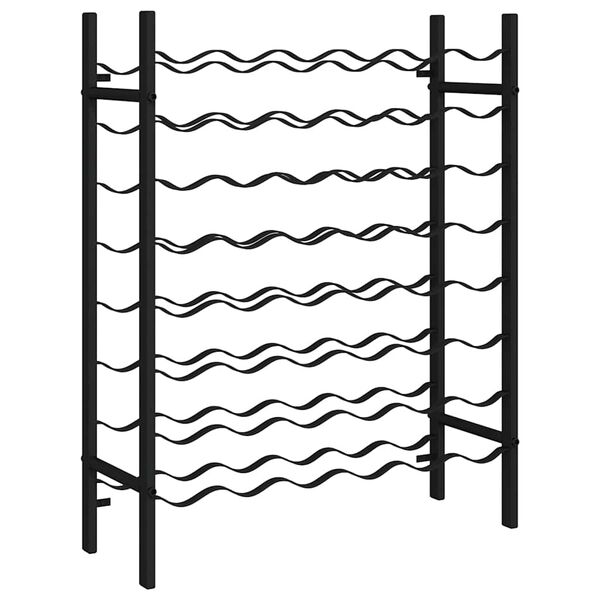 vidaXL Casier &agrave; bouteilles pour 48 bouteilles Noir M&eacute;tal