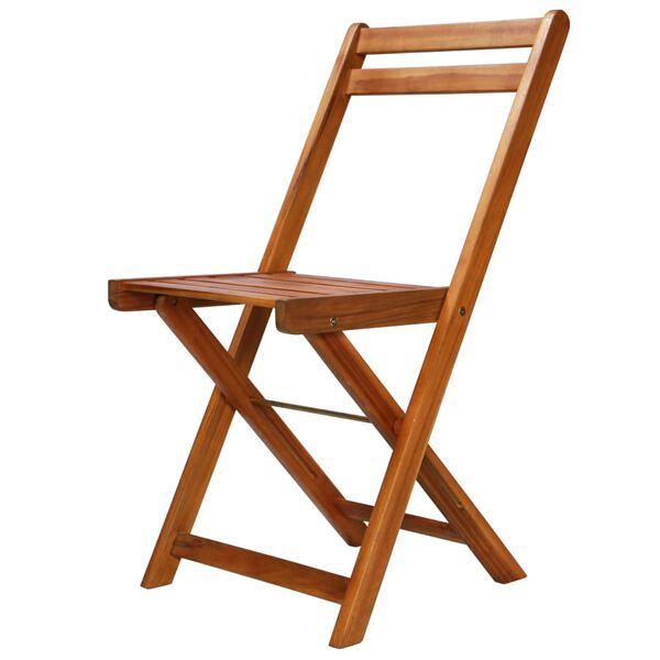 vidaXL Chaises de bistro d'ext&eacute;rieur lot de 2 Bois d'acacia solide