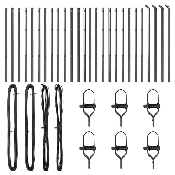 vidaXL Poteau de cl&ocirc;ture. 26 pcs Gris 3,2 x 3,2 x 80 cm