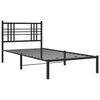 vidaXL Cadre de lit m&eacute;tal sans matelas avec t&ecirc;te de lit noir 90x200 cm