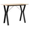 vidaXL Table &agrave; manger cadre en Y 100x50x75 cm bois de pin massif acier