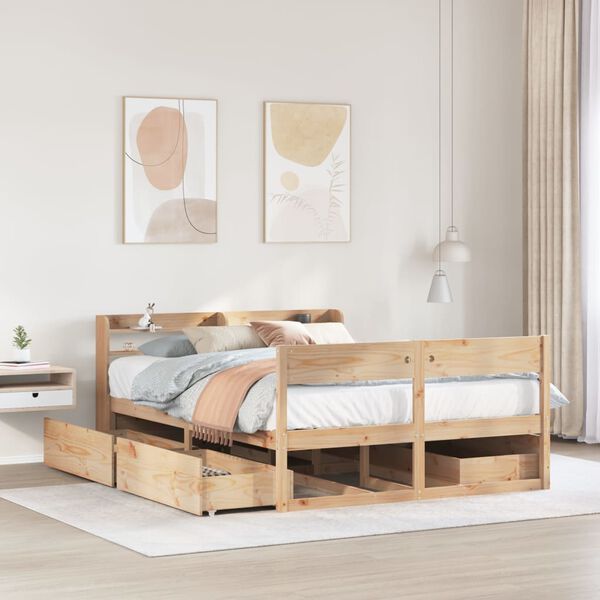 vidaXL Cadre de lit sans matelas 150x200 cm bois de pin massif