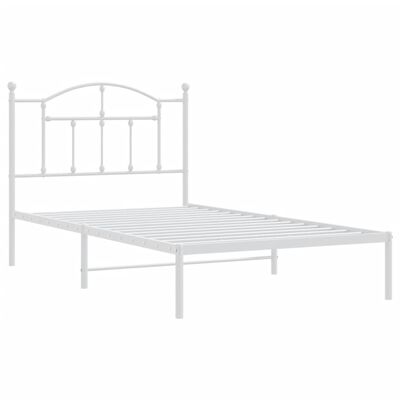 vidaXL Cadre de lit métal sans matelas et tête de lit blanc 100x190 cm