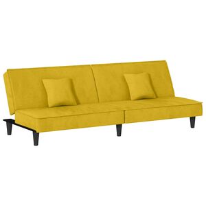 vidaXL Canap&eacute;-lit jaune Velours