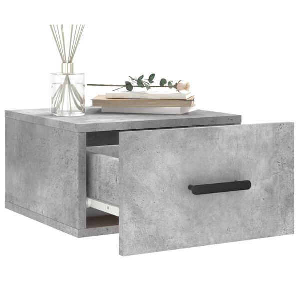 vidaXL Tables de chevet murales 2 pcs gris b&eacute;ton 35x35x20 cm