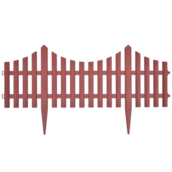 vidaXL Bordures de pelouse 17 pcs 10 m Marron