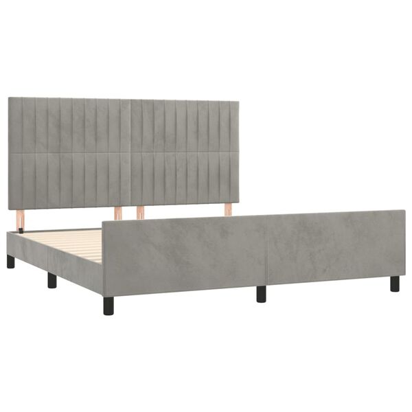 vidaXL Cadre de lit sans matelas gris clair velours