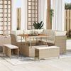 vidaXL Ensemble de canap&eacute; de jardin 8 pcs Beige polyrotin