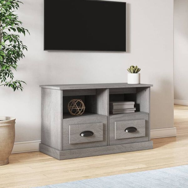 vidaXL Meuble TV sonoma gris 80x35x50 cm bois d'ing&eacute;nierie