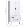 vidaXL Garde-robe New York Blanc Bois de pin massif