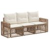 vidaXL Ensemble de canap&eacute; de jardin 3 pcs Beige et blanc cr&egrave;me