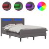vidaXL Cadre de lit avec matelas Gris 160 x 200 cm Simili cuir