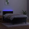 vidaXL Sommier &agrave; lattes de lit avec matelas LED Noir 80x200cm Velours