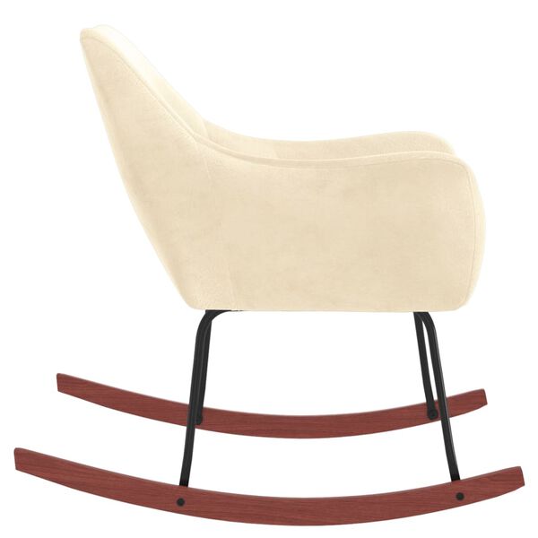 vidaXL Chaise &agrave; bascule Cr&egrave;me Velours