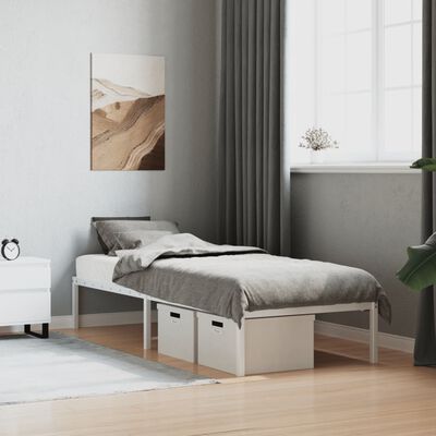 vidaXL Cadre de lit métal sans matelas blanc 75x190 cm