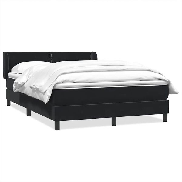 vidaXL Sommier &agrave; lattes de lit avec matelas noir 160x210 cm velours