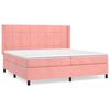 vidaXL Sommier &agrave; lattes de lit avec matelas Rose 200x200 cm Velours