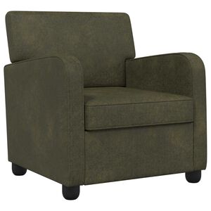 vidaXL Fauteuil Vert arm&eacute;e Simili daim