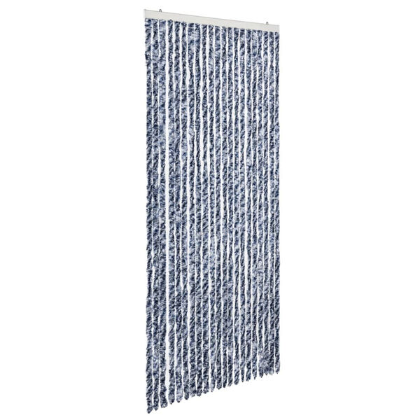 vidaXL Moustiquaire Bleu blanc et argent&eacute; 90x220 cm Chenille