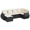 vidaXL Salon de jardin 6 pcs avec coussins noir r&eacute;sine tress&eacute;e