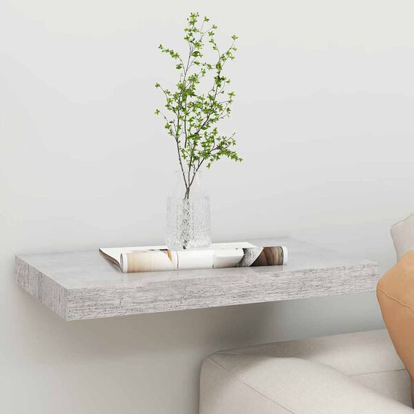 vidaXL &Eacute;tag&egrave;re murale flottante gris b&eacute;ton 50x23x3,8 cm MDF