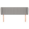 vidaXL T&ecirc;te de lit avec oreilles Gris clair 147x23x78/88 cm Tissu