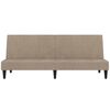 vidaXL Canap&eacute;-lit &agrave; 2 places avec tabouret Taupe Tissu microfibre