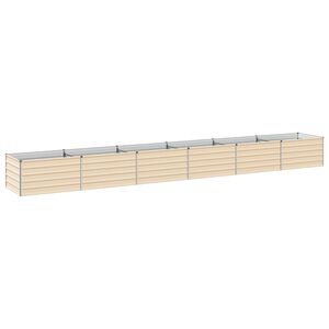 vidaXL Jardin sur&eacute;lev&eacute; Ivoire 600 x 80 x 55 cm acier lamin&eacute; &agrave; froid