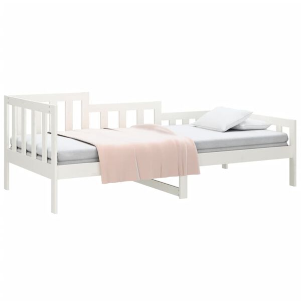 vidaXL Lit de jour sans matelas blanc 90x190 cm bois de pin massif