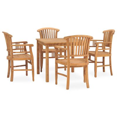 vidaXL Ensemble à manger de jardin 5 pcs bois de teck solide