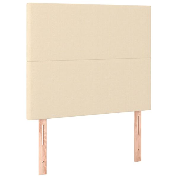 vidaXL T&ecirc;te de lit &agrave; LED Cr&egrave;me 90x5x118/128 cm Tissu