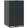 vidaXL Rangement pour poubelle &agrave; roulettes pour poubelle simple Anthracite 69 x 79 x 117 cm Acier