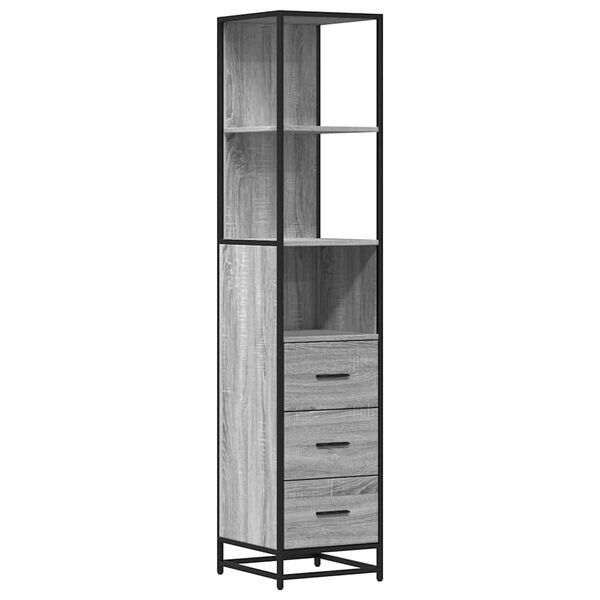 vidaXL Armoire de salle de bain sonoma gris 35x37,5x166 cm