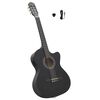 vidaXL Guitare d&eacute;coup&eacute;e classique occidentale &eacute;galiseur 6 cordes Noir