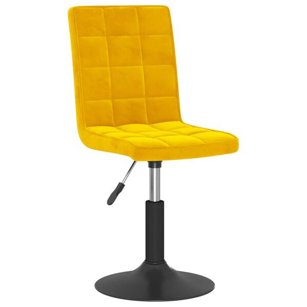 vidaXL Chaises pivotantes à manger lot de 2 jaune moutarde velours