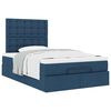 vidaXL Cadre de lit ottoman avec matelas bleu 120x200 cm tissu