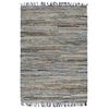 vidaXL Tapis Chindi tiss&eacute; &agrave; la main Denim Jute 80 x 160 cm Multicolore