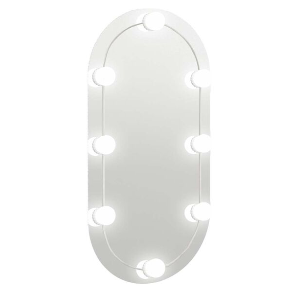 vidaXL Miroir avec &eacute;clairage LED 80x40 cm Verre Ovale