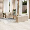 vidaXL Salon de jardin avec coussins 6 pcs beige r&eacute;sine tress&eacute;e
