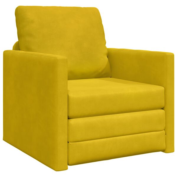 vidaXL Canap&eacute;-Lit 60cm Jaune fonc&eacute; Velours