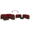 vidaXL Salon de jardin avec coussins 6 pcs marron résine tressée