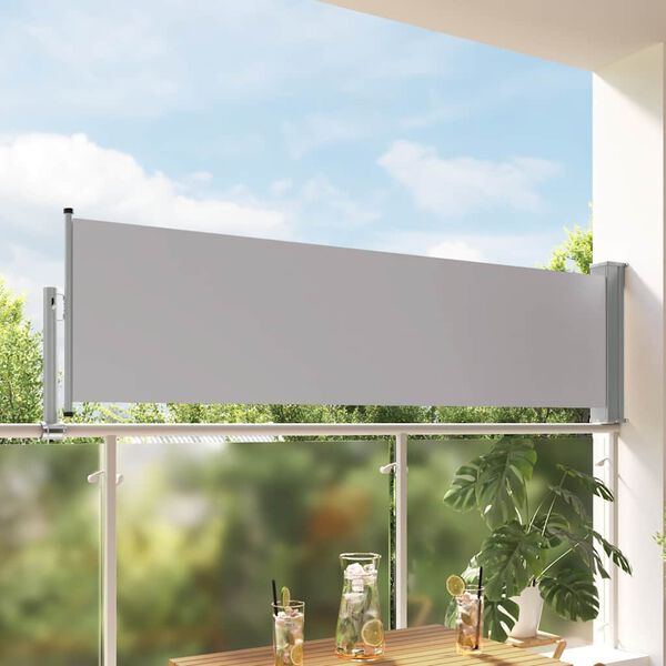 vidaXL Auvent lat&eacute;ral r&eacute;tractable de patio 80x300 cm Gris