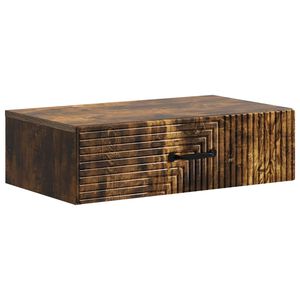 vidaXL Table d'appoint murale Ch&ecirc;ne fum&eacute; 59 x 34,5 x 17 cm