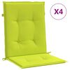 vidaXL Coussins de chaise de jardin &agrave; dossier bas lot de 4 vert vif