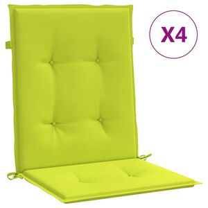 vidaXL Coussins de chaise de jardin &agrave; dossier bas lot de 4 vert vif