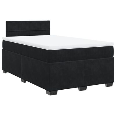 vidaXL Sommier à lattes de lit avec matelas noir 120x190 cm velours