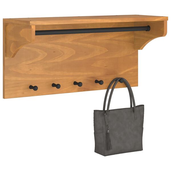 vidaXL Porte-manteau mural SANDNES 87x30x42 cm bois massif pin